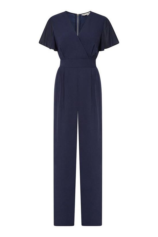 Yumi Navy Jumpsuit With Angel Sleeves 4