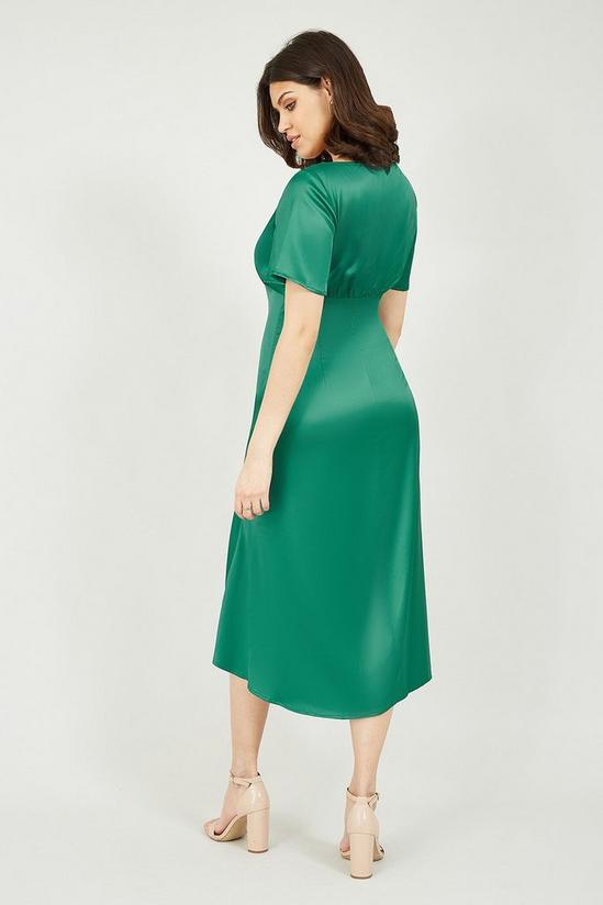 Yumi Green Satin Button Down Dress 3