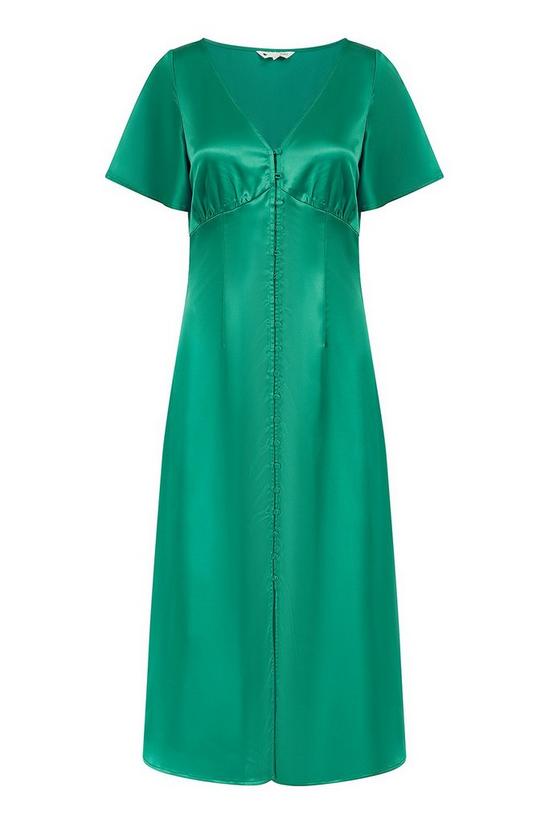Yumi Green Satin Button Down Dress 4