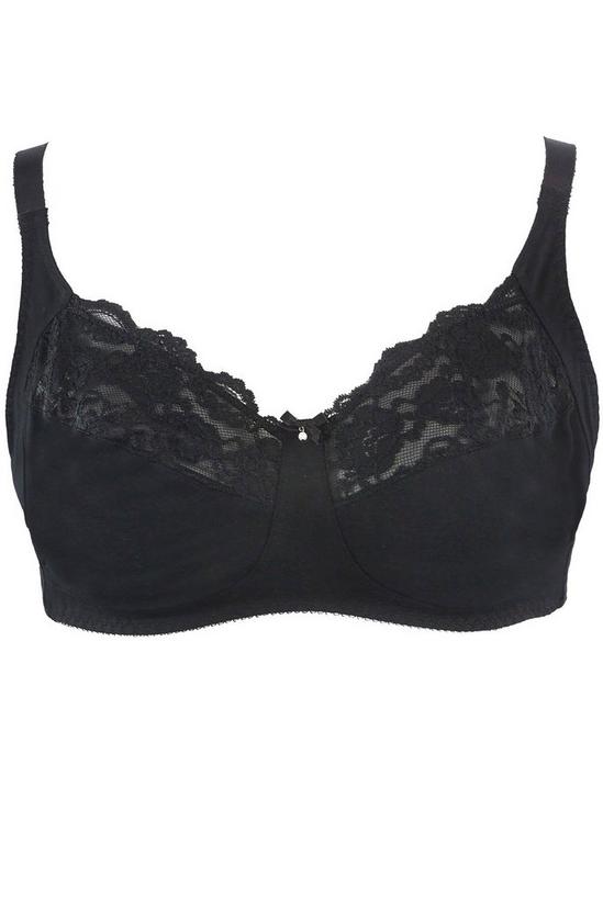 Yours Non-Wired Cotton Bra With Lace Trim 2