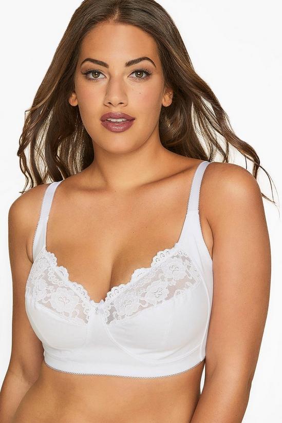 Yours Non-Wired Cotton Bra With Lace Trim 1