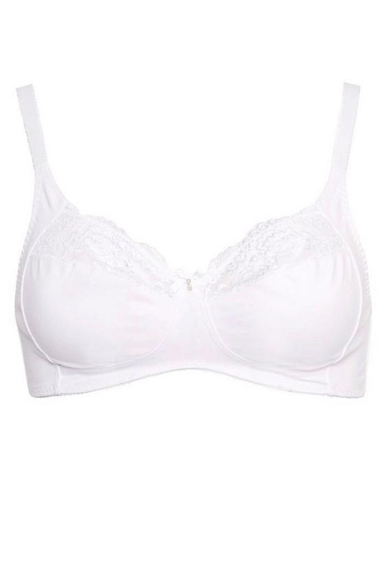 Yours Non-Wired Cotton Bra With Lace Trim 2