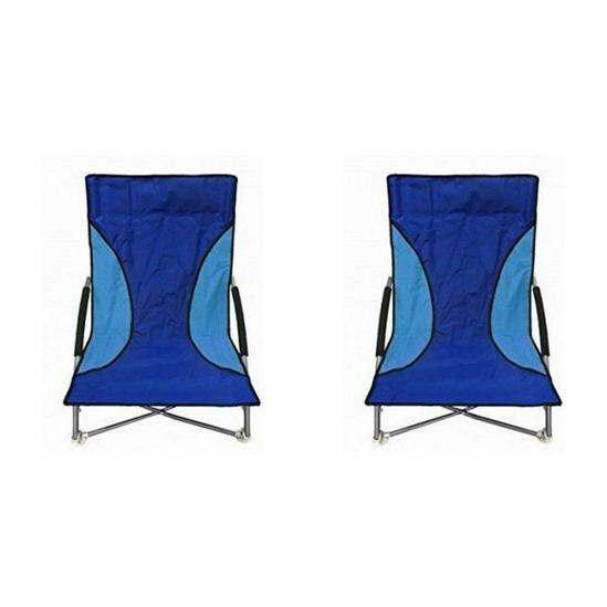 Kandy Toys 2 Blue Nalu Folding Low Seat Beach Chairs 1