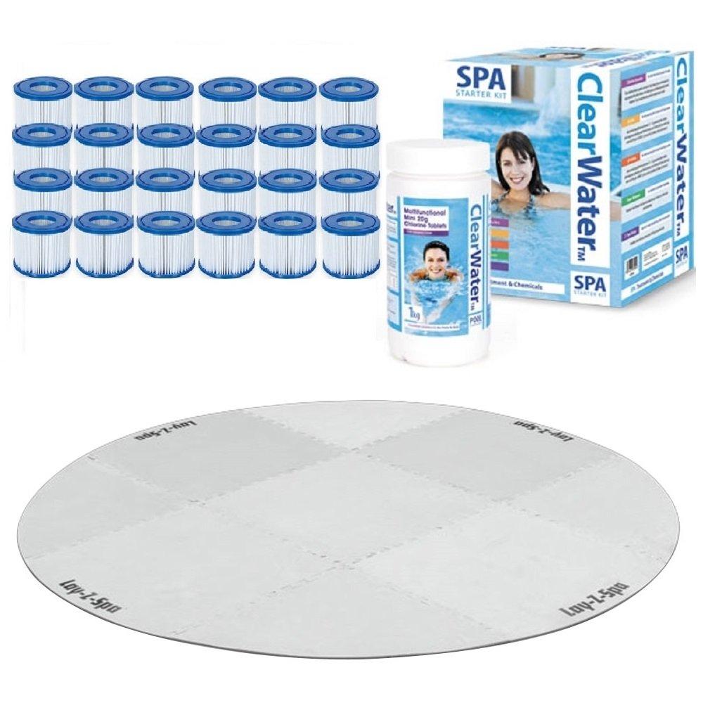 Lay Z Spa Platinum Set   12 x Filter Packs, Chemicals, Floor Protector, Test strips