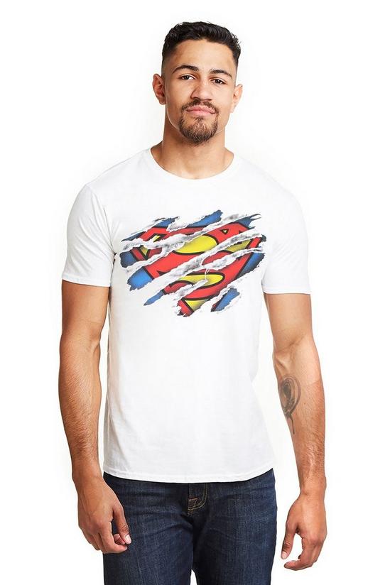 DC Comics Superman Torn Logo Cotton T-shirt 1