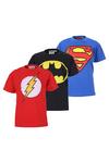 DC Comics Superman & Batman & The Flash Logo 3 Pack Cotton T-Shirt thumbnail 1
