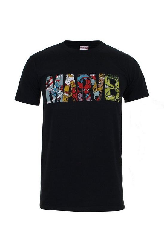Marvel Comic Strip Logo Cotton T-Shirt 2