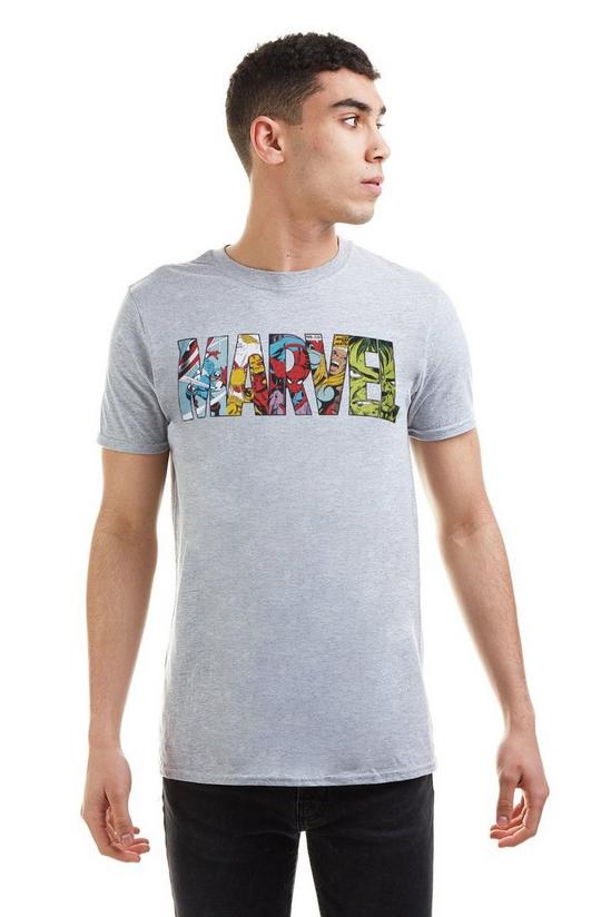 Marvel Comic Strip Logo Cotton T-Shirt 1