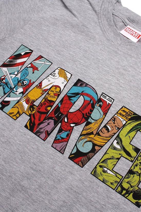 Marvel Comic Strip Logo Cotton T-Shirt 4