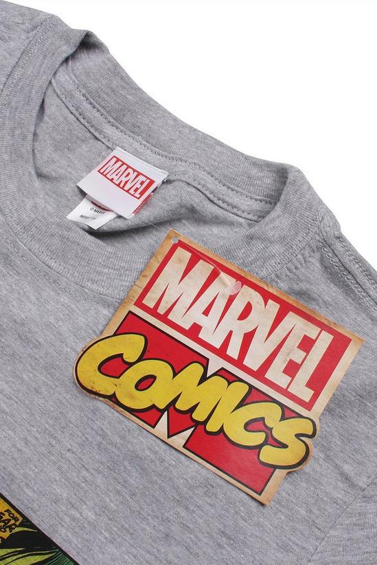 Marvel Comic Strip Logo Cotton T-Shirt 5
