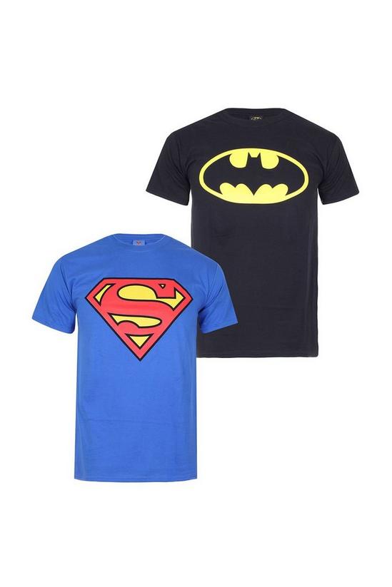 DC Comics Batman & Superman Logo Cotton T-Shirt 2 Pack 1