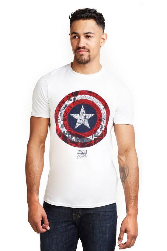 Marvel Captain America Comic Shield Cotton T-Shirt 1