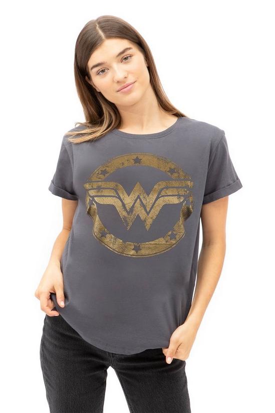 DC Comics Wonderwoman Metallic Logo Cotton T-shirt 1