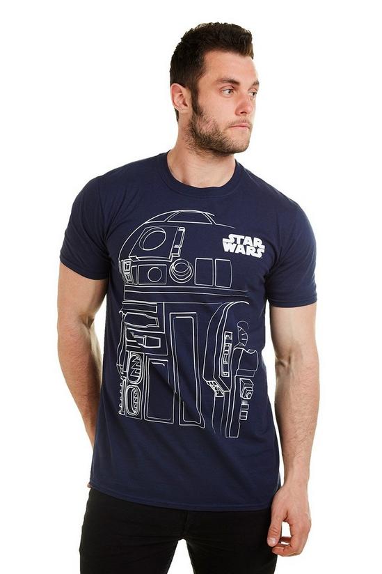 Star Wars R2D2 Outline Cotton T-shirt 1