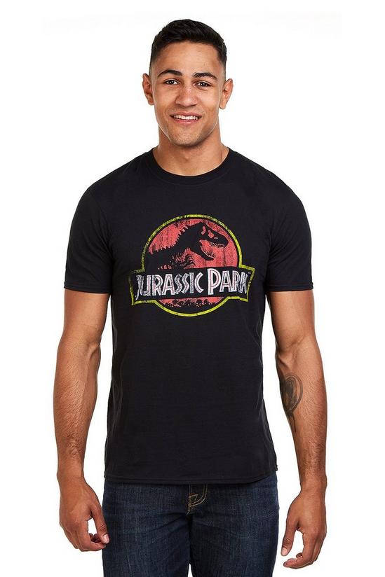Jurassic Park Jurassic Park Distressed Logo Cotton T-Shirt 1