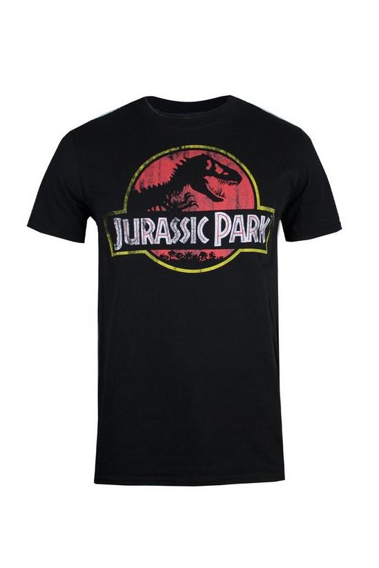 Jurassic Park Jurassic Park Distressed Logo Cotton T-Shirt 2