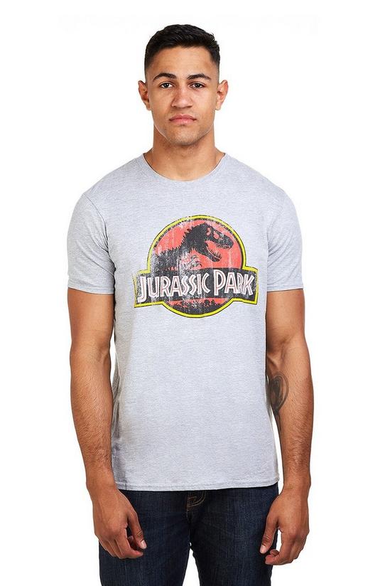 Jurassic Park Distressed Logo Cotton T-shirt 1