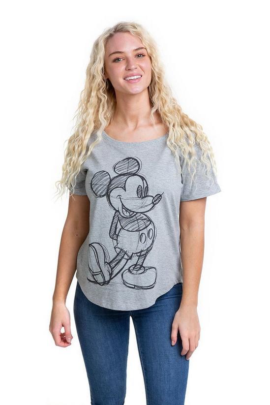 Disney Mickey Mouse Sketch Cotton T-shirt 1