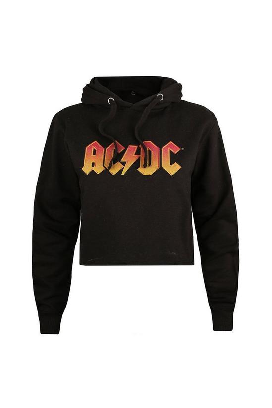 AC/DC Fire Logo Cotton Cropped Hoodie 2