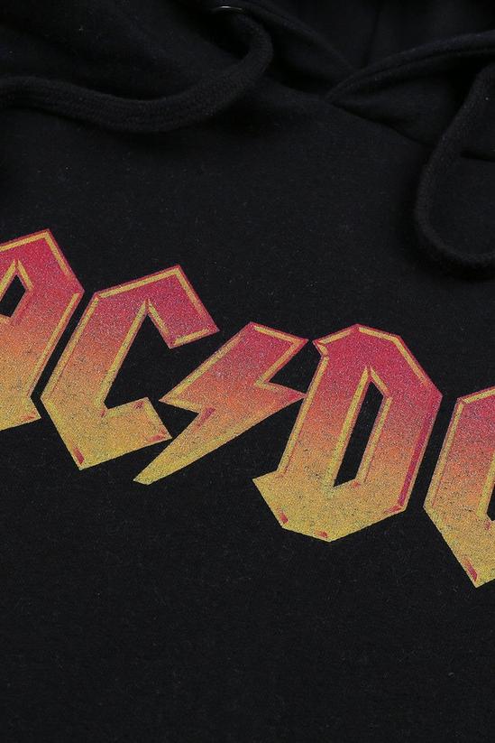 AC/DC Fire Logo Cotton Cropped Hoodie 4