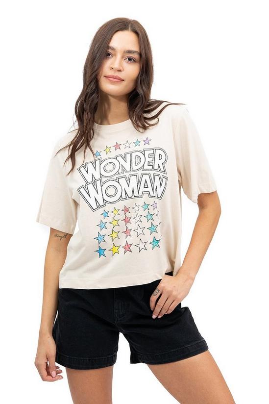 DC Comics Wonder Woman Rainbow Stars Cotton T-shirt 1