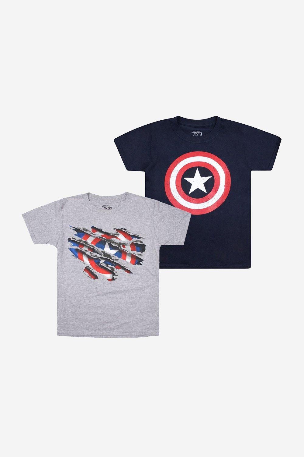 Captain America Pack Boys T-Shirt 2 Pack