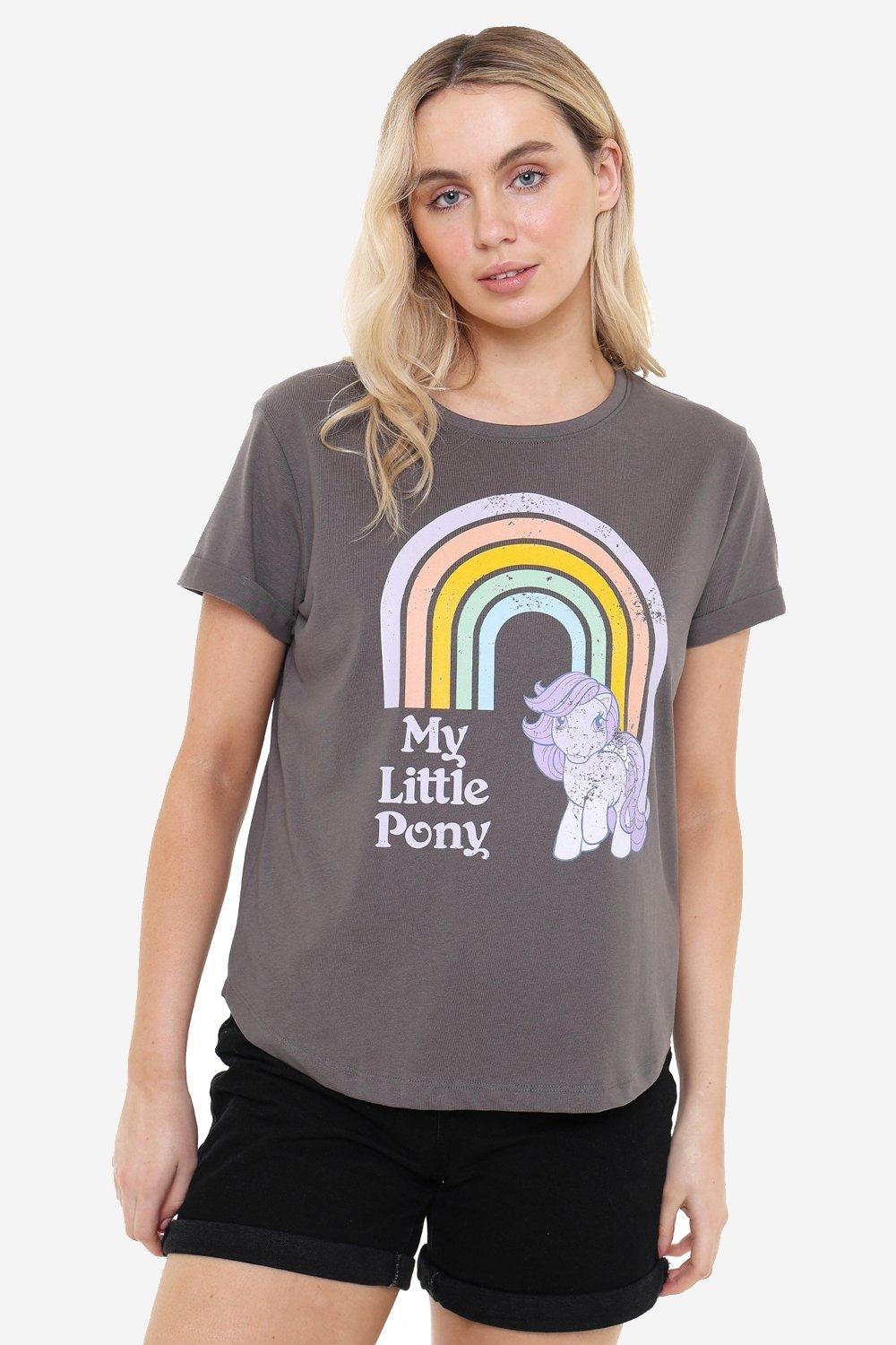 retro rainbow womens fashion t-shirt