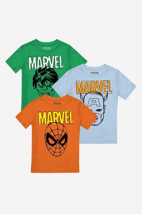 Marvel Captain America, Spiderman, Hulk Boys T-Shirt 3 Pack 1