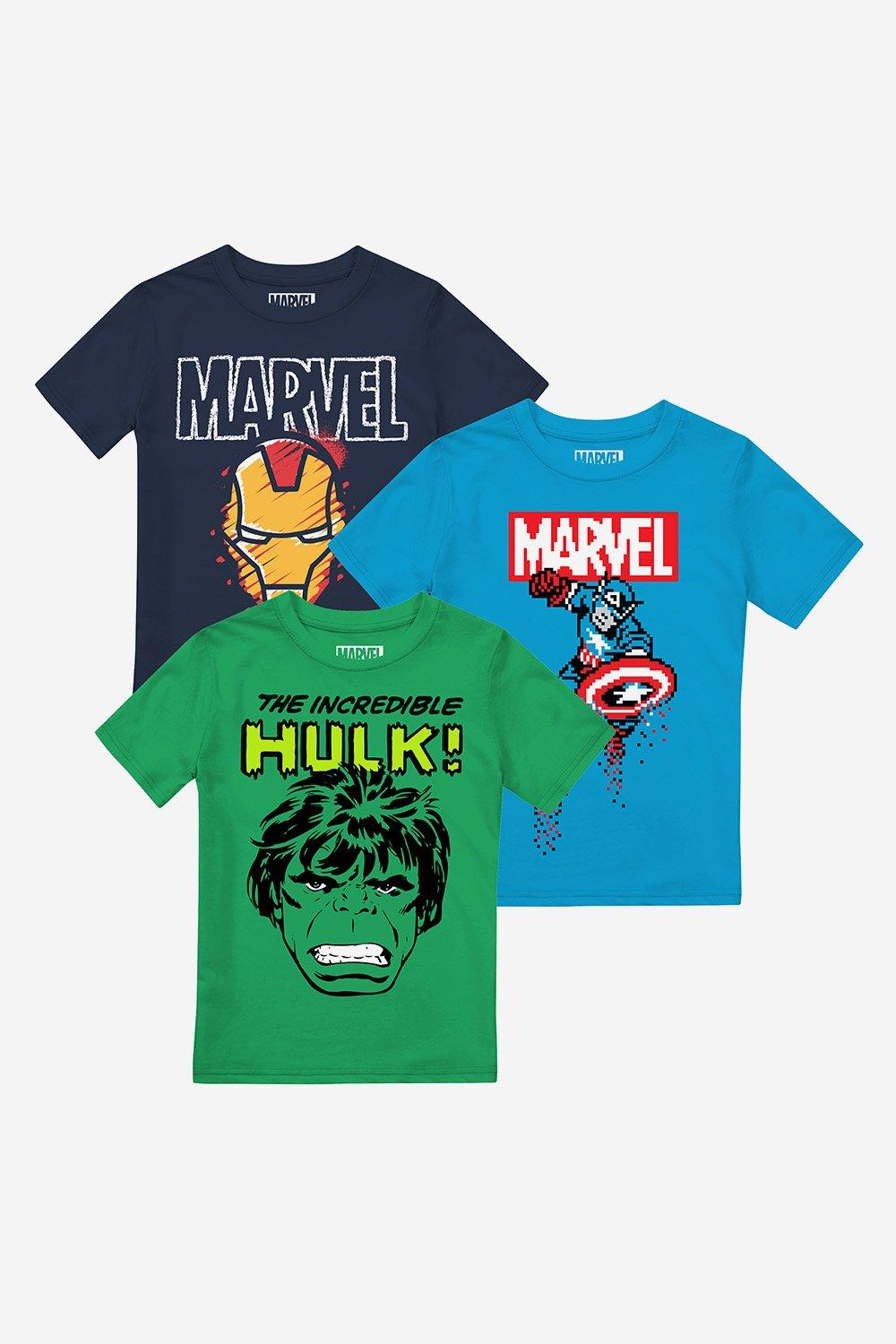 Ironman, Hulk, Captain America Boys T-Shirt 3 Pack