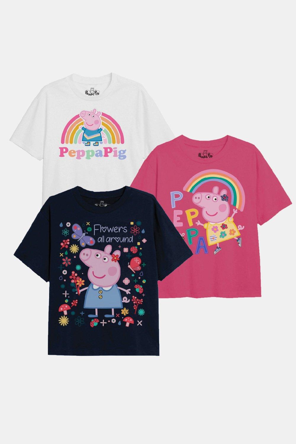Rainbows & Flowers Girls T-Shirt 3 Pack
