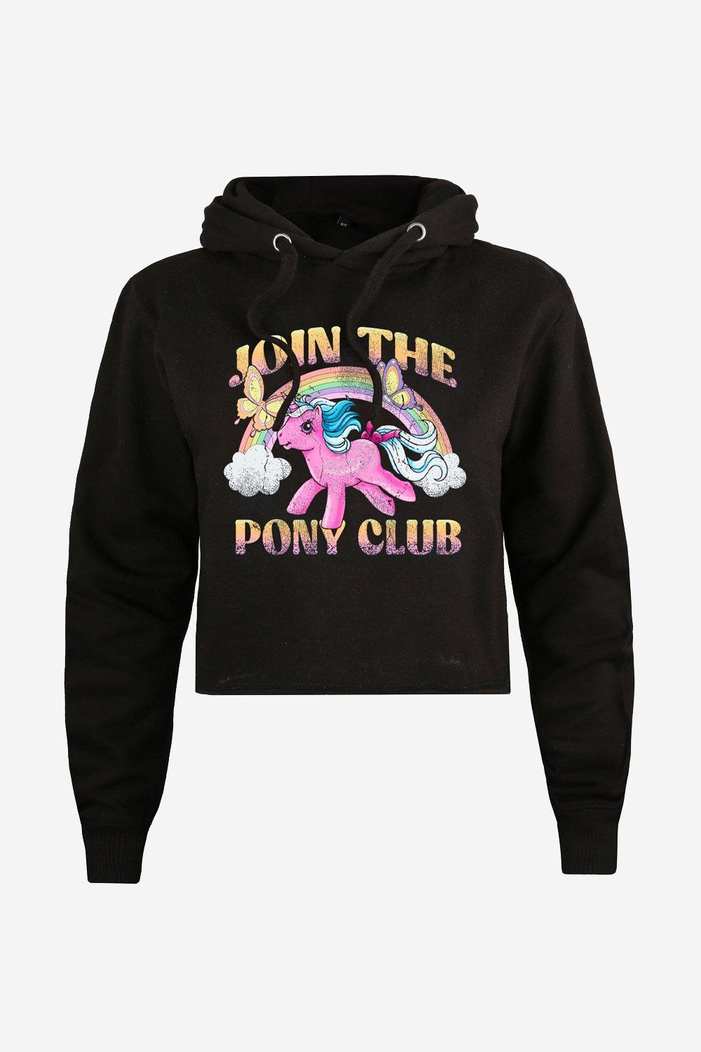 join the pony club cropped hoodie