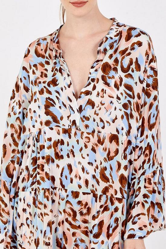 Blue Vanilla Leopard Tiered Maxi Dress 2