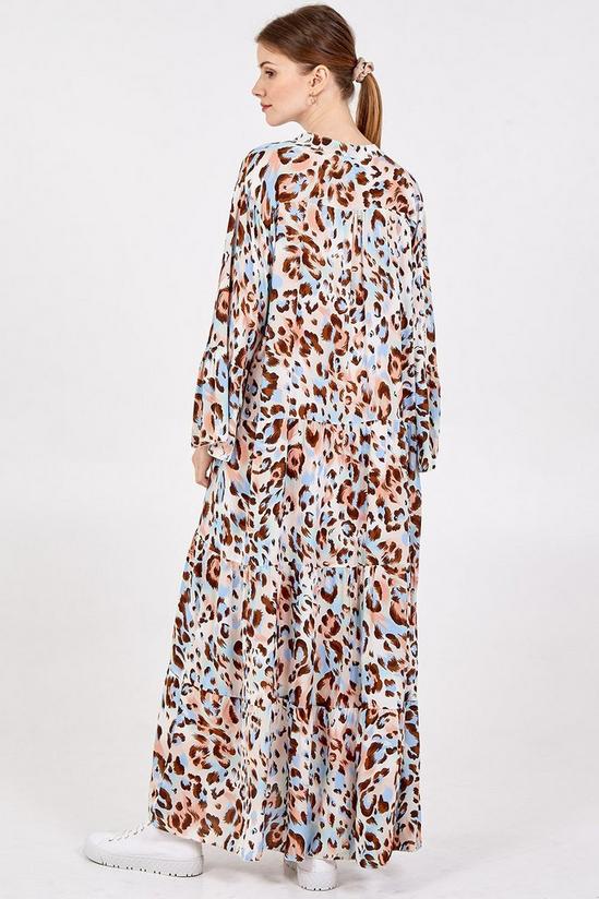 Blue Vanilla Leopard Tiered Maxi Dress 3