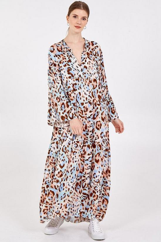 Blue Vanilla Leopard Tiered Maxi Dress 4