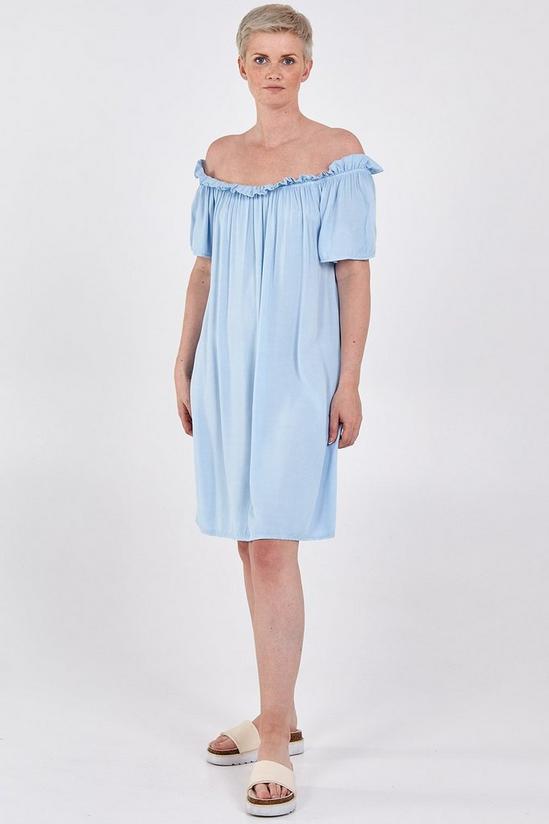 Blue Vanilla Bardot Frill Midi Dress 1