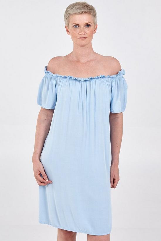 Blue Vanilla Bardot Frill Midi Dress 2