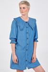 Blue Vanilla Collar Frill Sleeve Button Front Mini Dress thumbnail 1