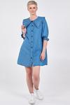 Blue Vanilla Collar Frill Sleeve Button Front Mini Dress thumbnail 4
