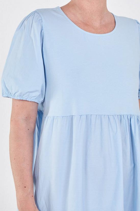 Blue Vanilla Puff Sleeve Tiered Midi Dress 2