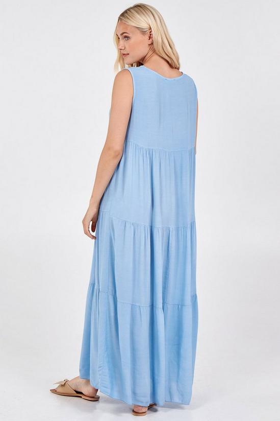 Blue Vanilla V-Neck Tiered Maxi Dress 3