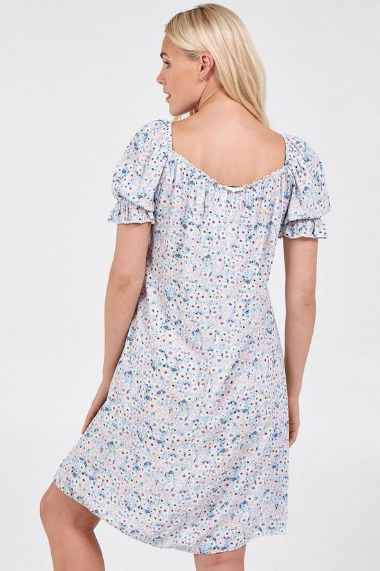 Blue Vanilla Milk Maid Ditsy Floral Mini Dress 3