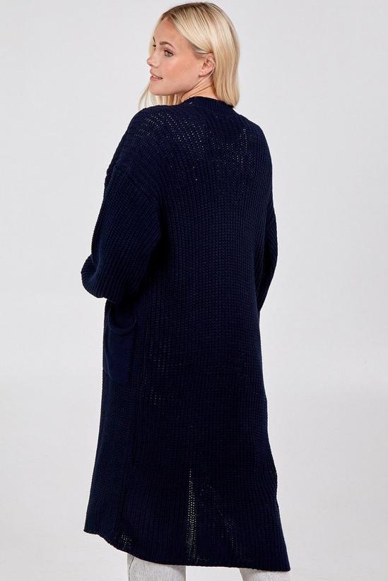 Blue Vanilla Longline Double Pocket Knitted Cardigan 3