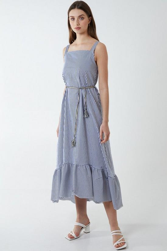 Blue Vanilla Striped High Low Tiered Dress 1