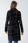 Blue Vanilla Checked Belted 3/4 Lenght Wrap Coat thumbnail 2