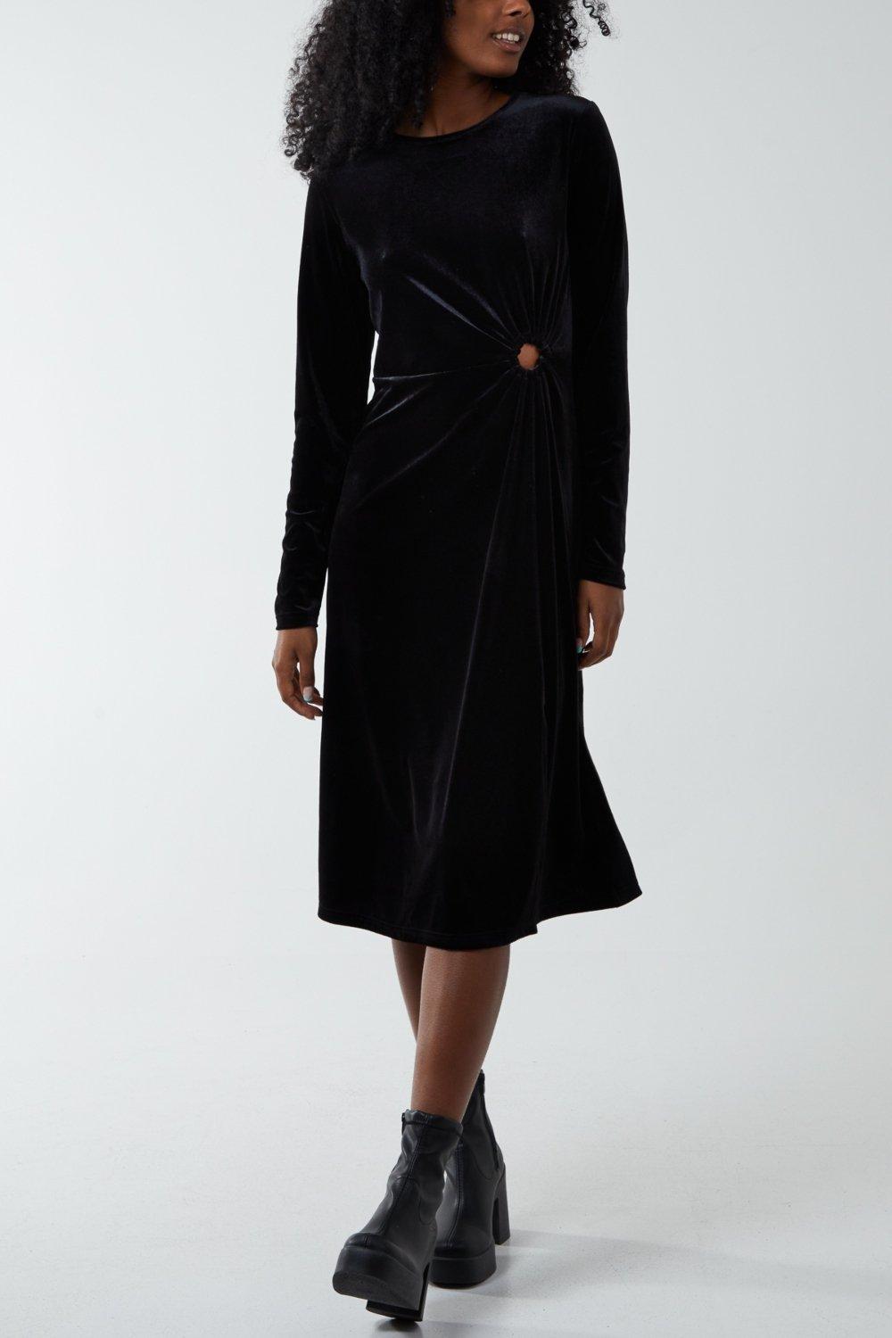 High Neck With Keyhole Detail & Long Sleeve Dress
