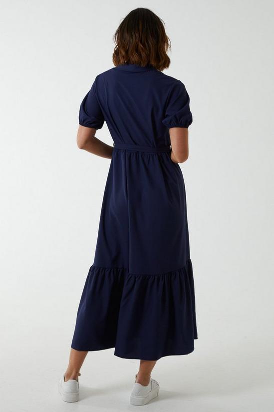 Blue Vanilla Belted Tiered Maxi Dress 3