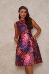 Chi Chi London Sleeveless Floral Box Pleated Midi Dress thumbnail 3