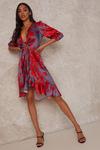 Chi Chi London Floral Tie Front Mini Day Dress thumbnail 4