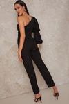 Chi Chi London Puff Sleeve One Shoulder Belted Jumpsuit thumbnail 2