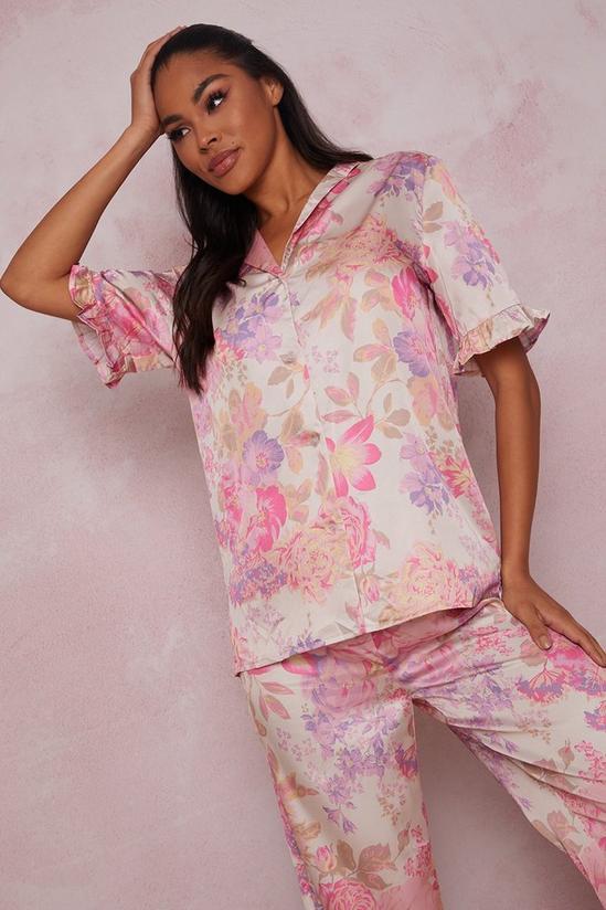 Chi Chi London Floral Print Ruffle Detail Pyjama Set 3